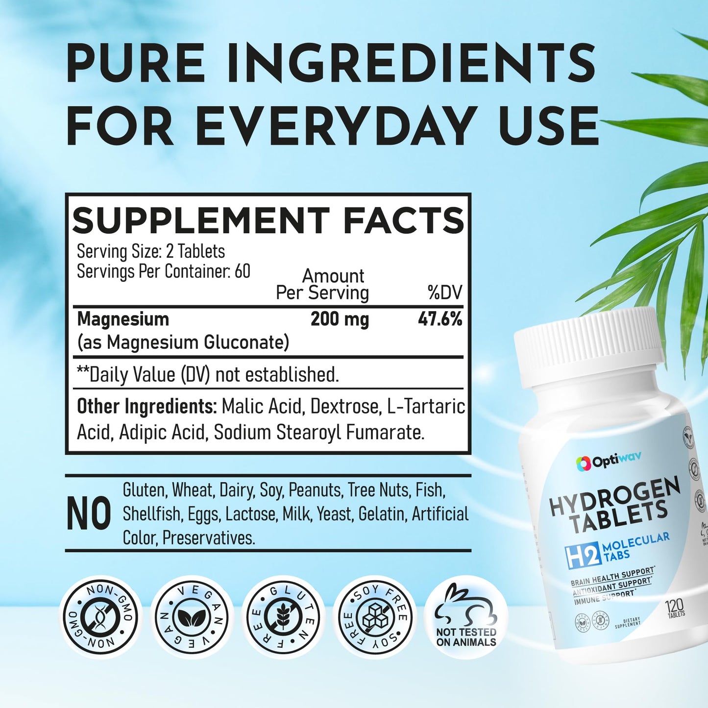 Hydrogen Tablets for Drinking Water - H2 Molecular Tabs with Magnesium