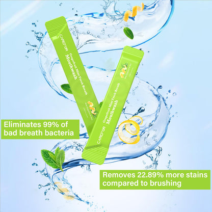Travel Size Mouthwash Packets – Grapefruit Mint, Alcohol & Fluoride Free | 0.41 fl oz Pack of 20
