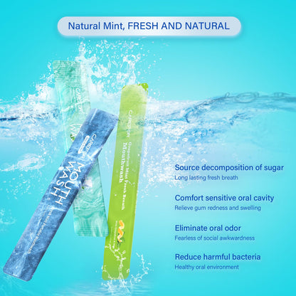 Travel Size Mouthwash Packets – 3 Flavors (Fresh Mint, ICY Mint, Grapefruit Mint)