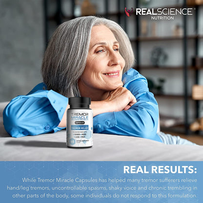 Real Science Tremor Miracle Capsules – Tremor Relief for Adults | TremorStop GABA Vitamins | Made in USA