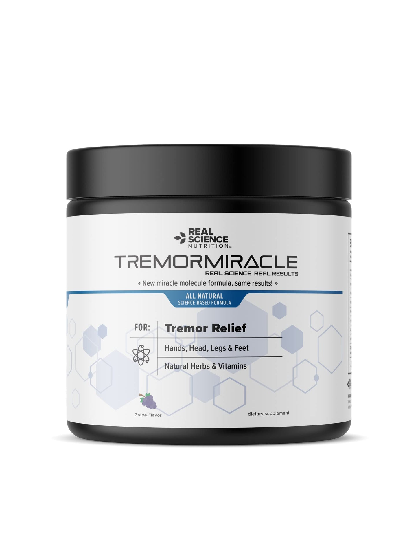 Real Science Nutrition Tremor Miracle – Essential Tremor Herbal Powder (Grape, 13.4 oz)