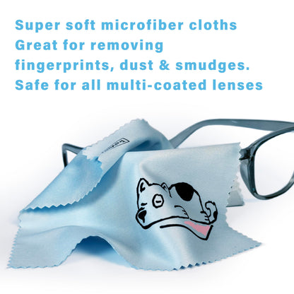 TreVee Microfiber Cleaning Cloths - 10-Pack (6x6) for Glasses, Screens & Lenses | Cute Dog Design