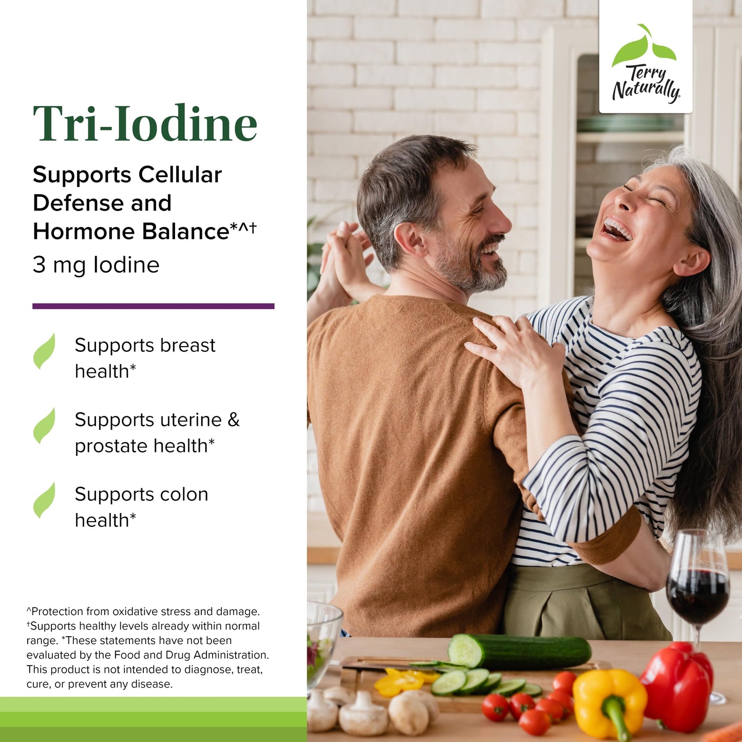 Terry Naturally Tri-Iodine – Prostate, Breast & Thyroid Health Support (3 mg, 90 Caps, 2 Pack)