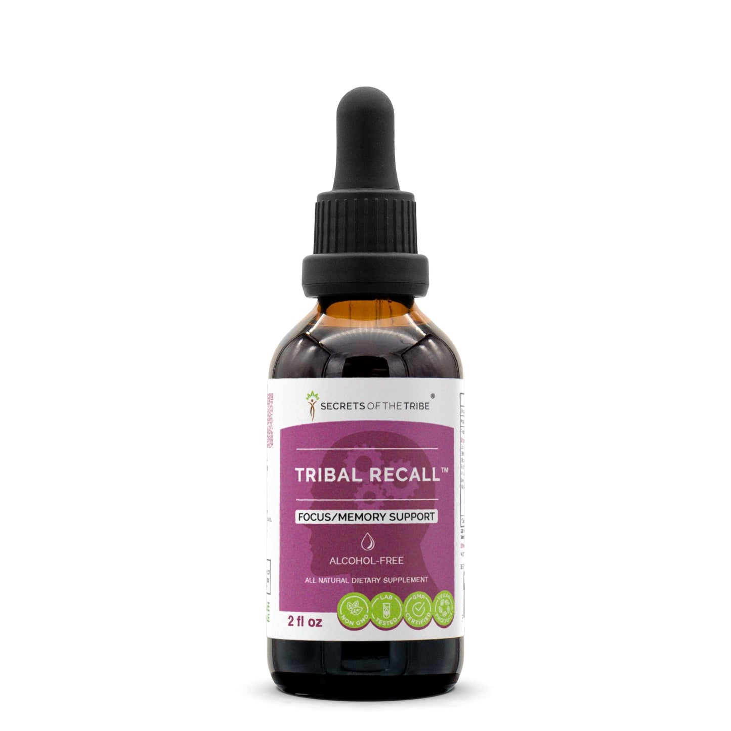 Tribal Recall Alcohol-Free Focus Drops – High-Potency Herbal Tincture (2 oz)