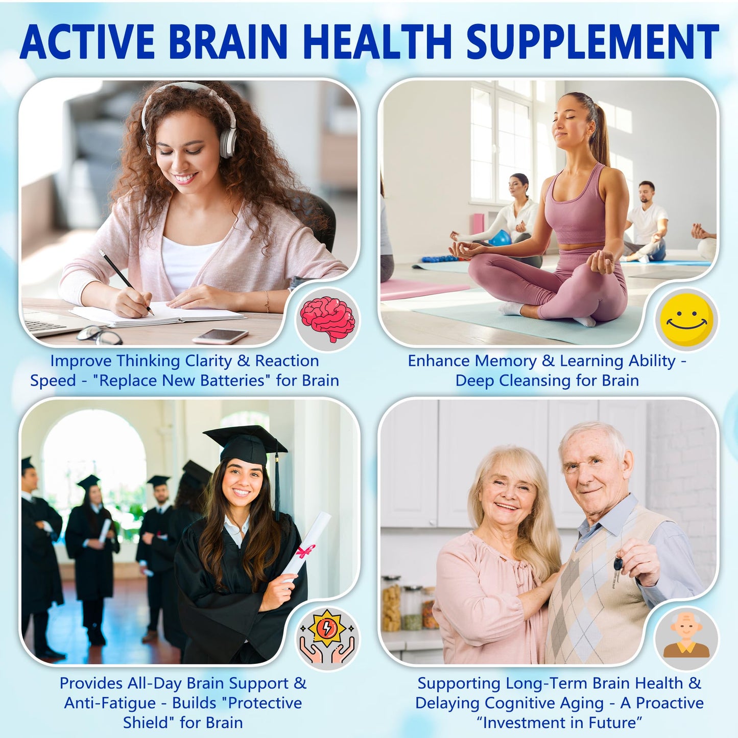 Trihood Brain Supplement for Memory & Focus – USA Made