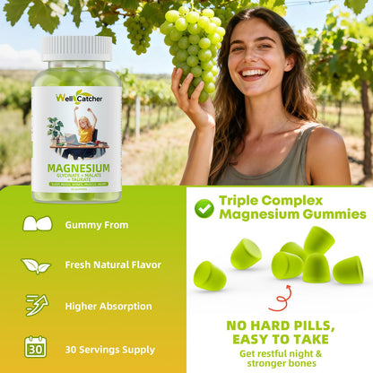 Triple Magnesium Complex Gummies – Sleep, Mood & Bone Health (Sugar-Free, Vegan)