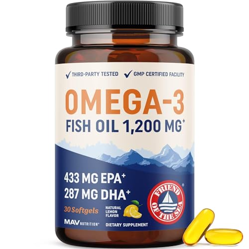 Triple Strength Omega-3 Fish Oil 1200 mg | EPA & DHA | 30 Softgels
