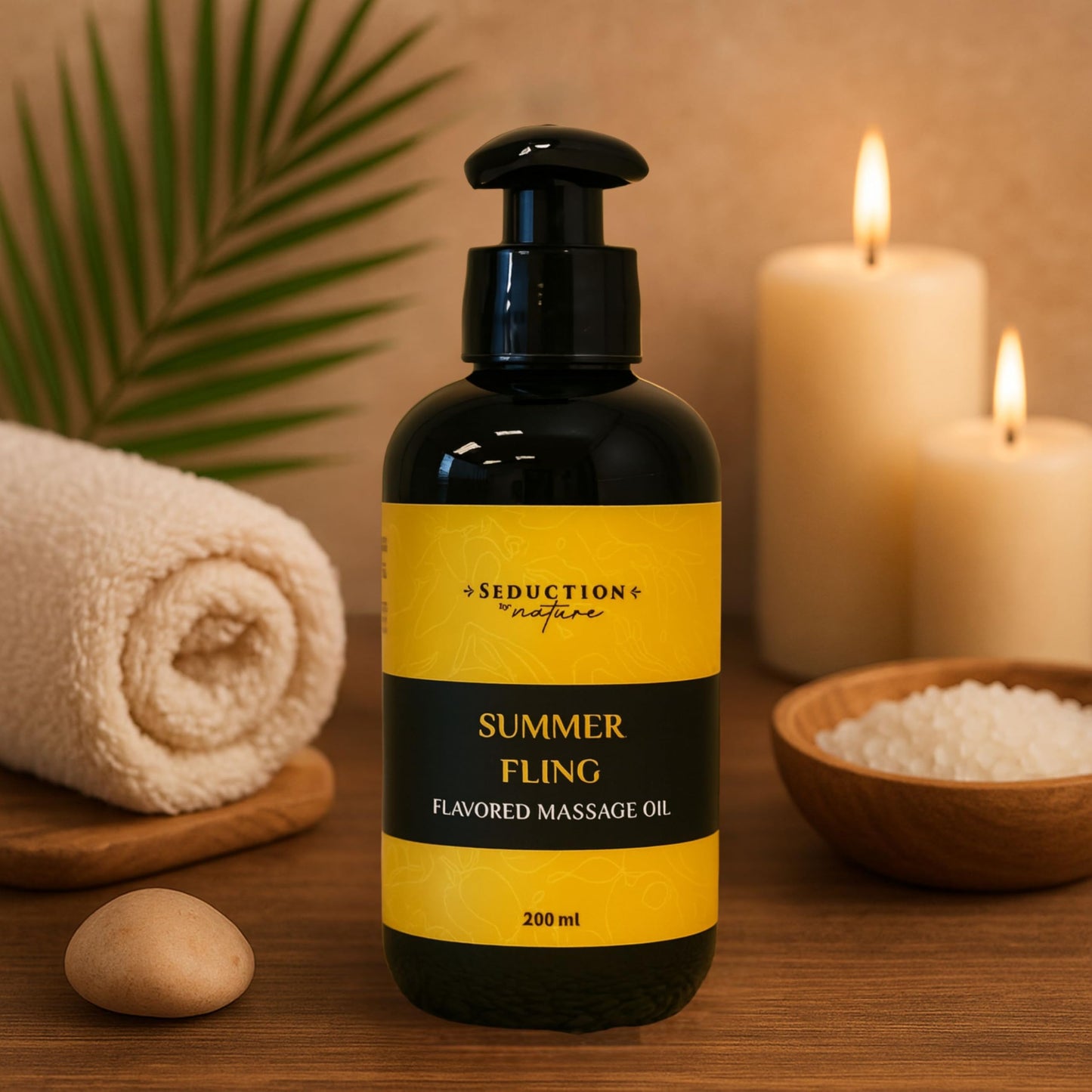 Tropical Flavored Massage Oil – Sensual Body Oil for Couples, Date Night & Relaxing Intimate Care – GMO-Free, Natural Aromatherapy