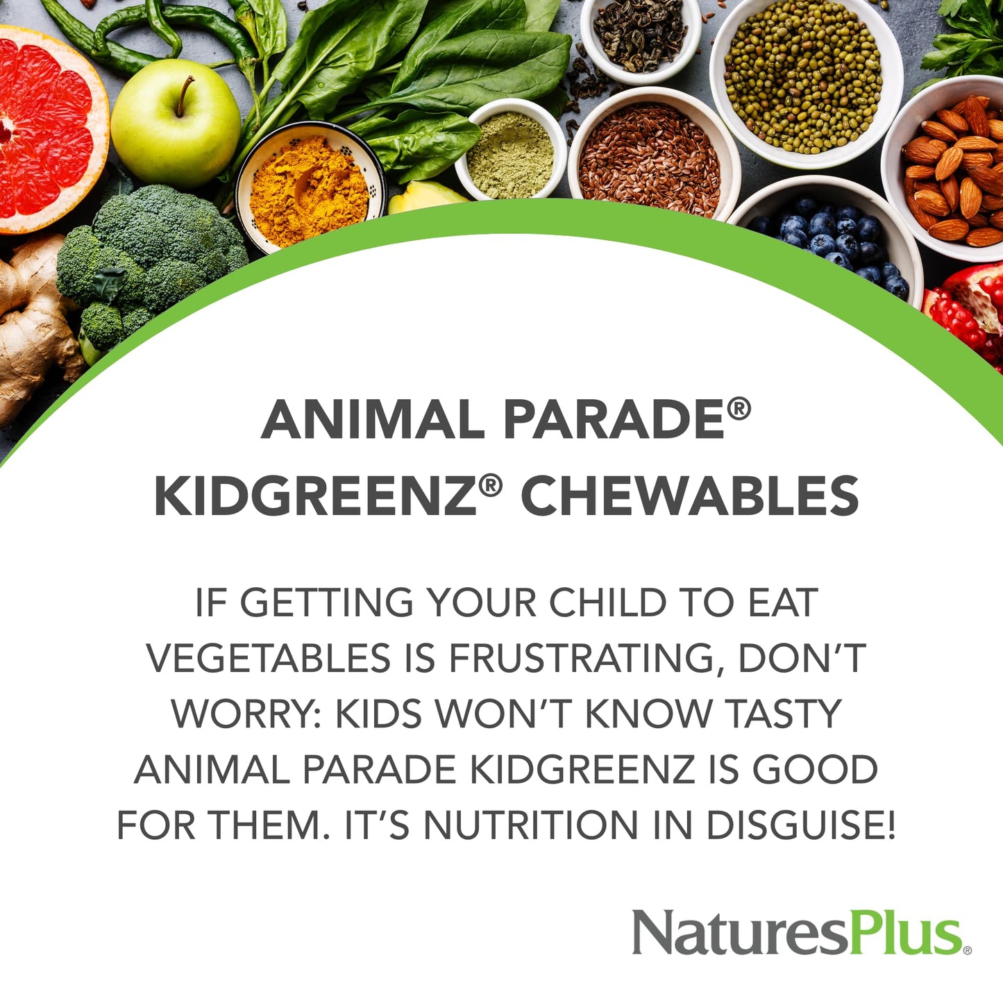 Natures Plus Animal Parade KidGreenz – 90 Animal-Shaped Chewables (Pack of 3) - Vegetarian & Gluten Free