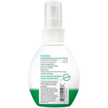 TropiClean Fresh Breath Water Additive for Dogs | Breath Freshener & Teeth Cleaning | 2.2oz