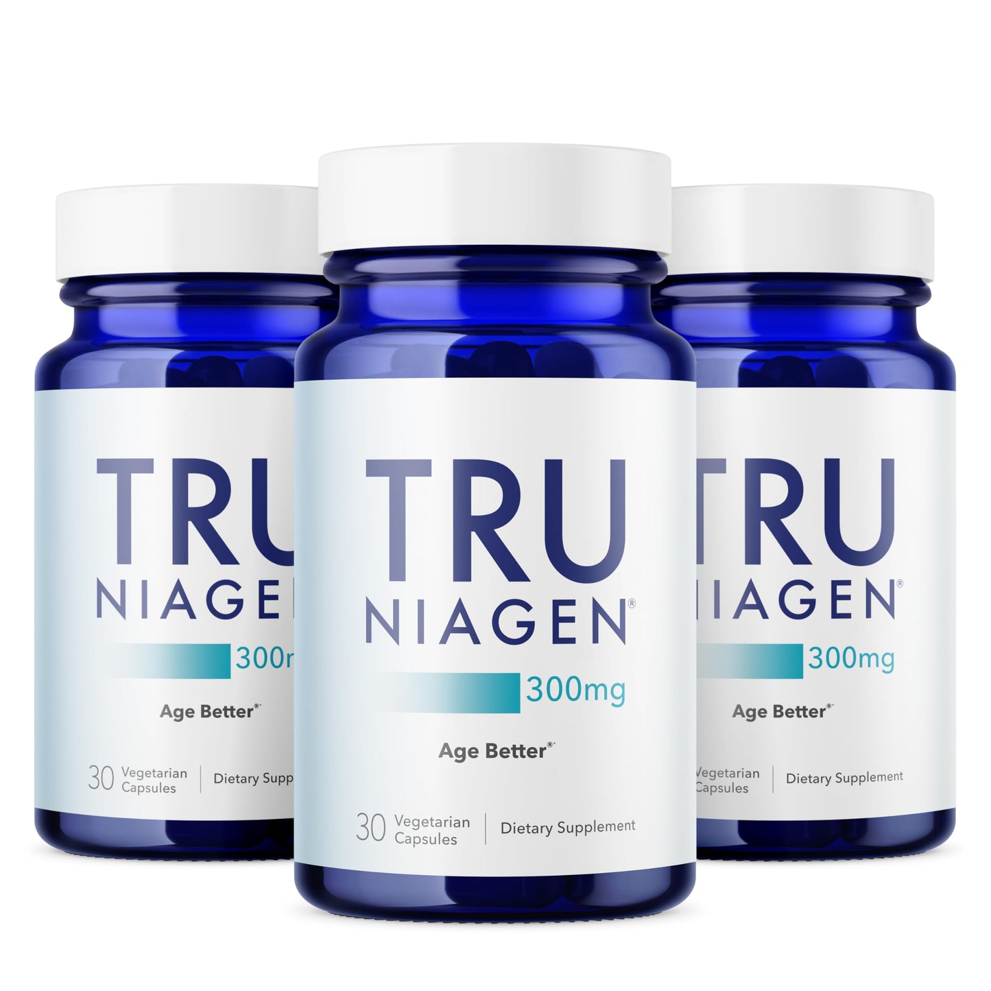 TRU NIAGEN NAD+ Booster – 300mg NR for Cellular Energy, Brain & Muscle Support | 30 Servings (3 Bottles)