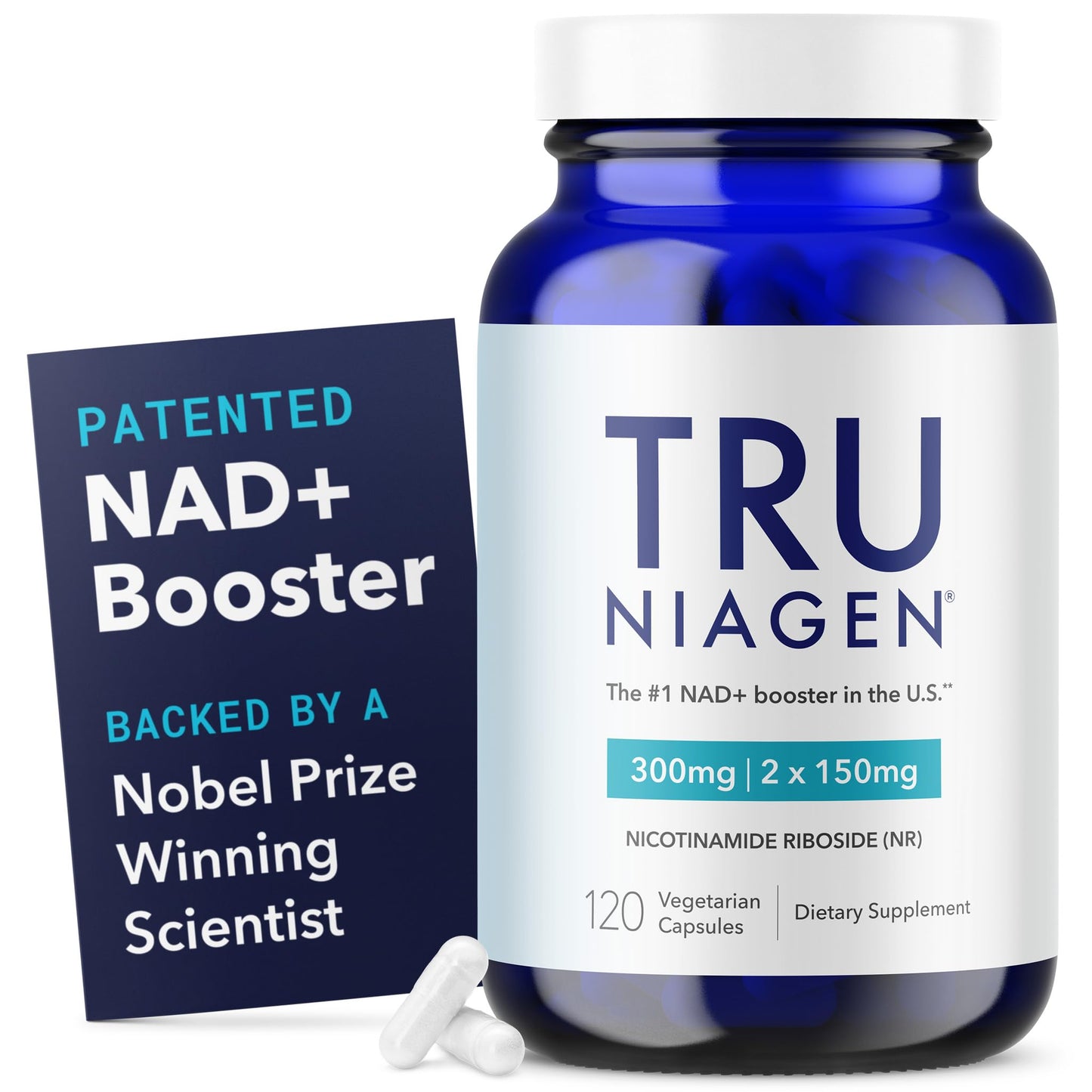 TRU Niagen NAD+ Supplement for Cellular Energy, Brain & Muscle Support | 60 Servings, 300 mg