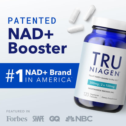 TRU Niagen NAD+ Supplement for Cellular Energy, Brain & Muscle Support | 60 Servings, 300 mg