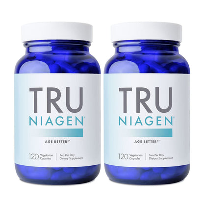 TRU NIAGEN NAD+ Supplement | Niagen NR for Cellular Energy, Brain & Muscle Health | 60 Servings | 2 Bottles