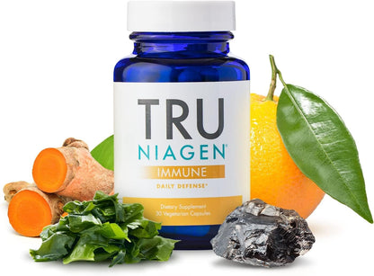 TRU NIAGEN Immune Support - NAD+ Boost, Vitamin C from Fermentation, Vitamin D3 2000 IU, Zinc, Theracurmin | 30ct