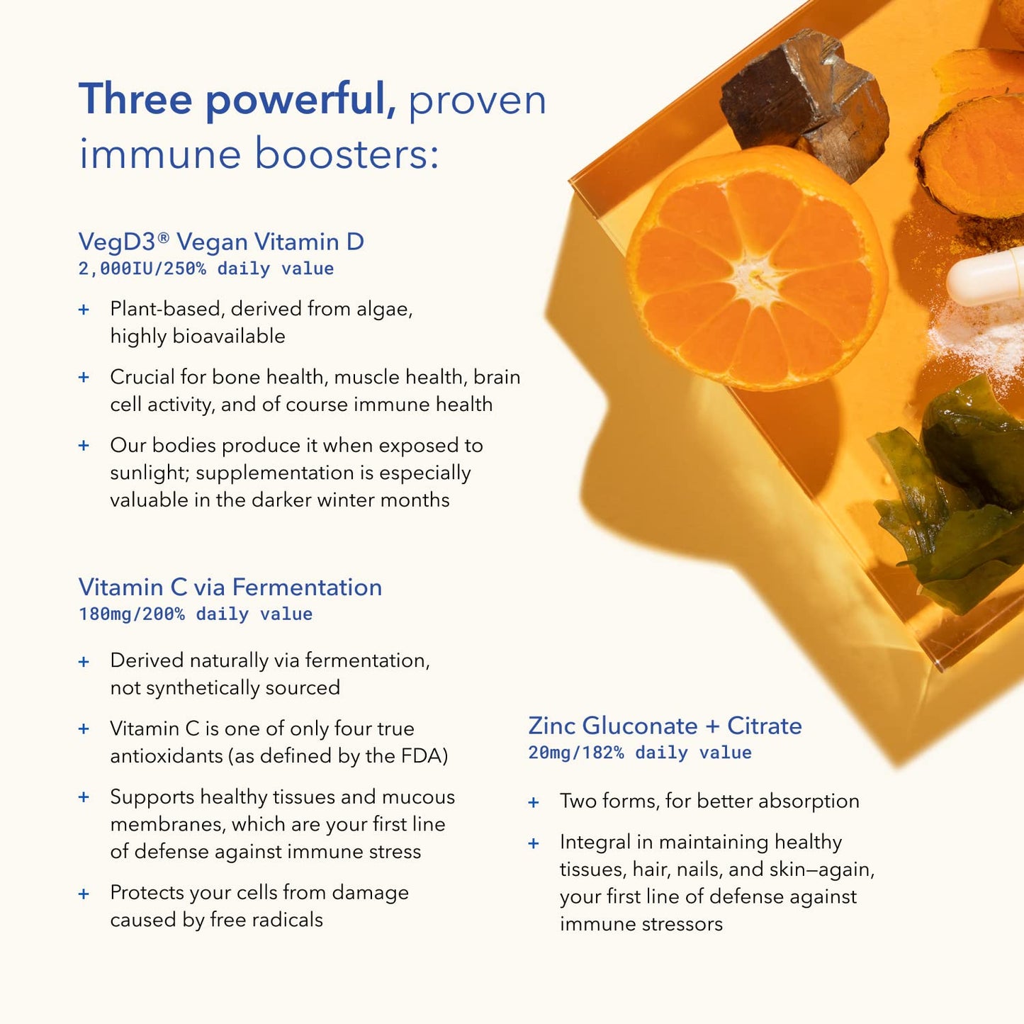 TRU NIAGEN Immune Support - NAD+ Boost, Vitamin C from Fermentation, Vitamin D3 2000 IU, Zinc, Theracurmin | 30ct