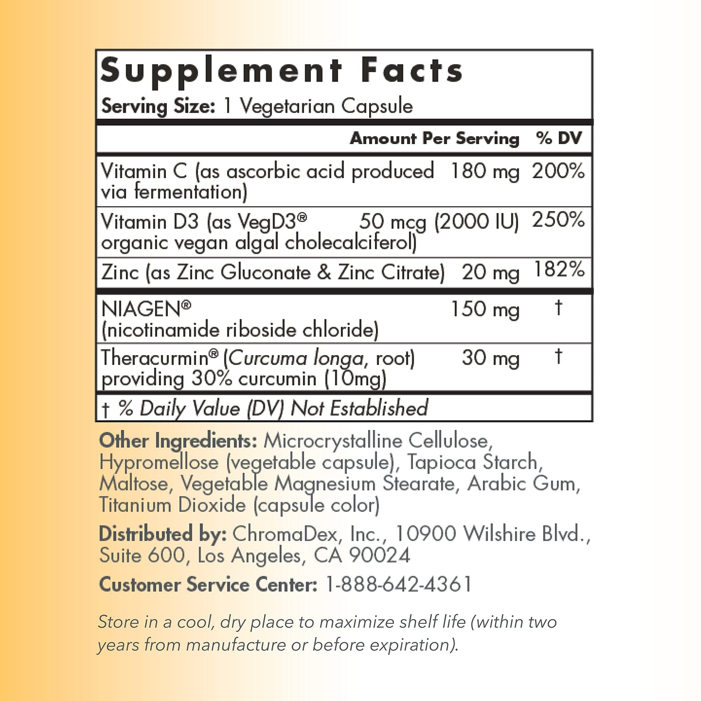 TRU NIAGEN Immune Support - NAD+ Boost, Vitamin C from Fermentation, Vitamin D3 2000 IU, Zinc, Theracurmin | 30ct