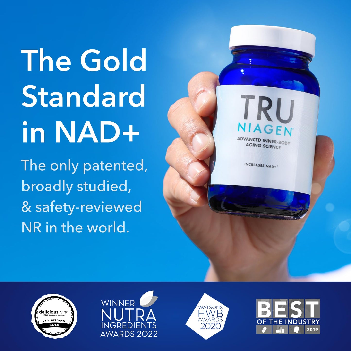 TRU Niagen NAD+ Supplement for Cellular Energy, Brain & Muscle Support | 60 Servings, 300 mg