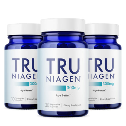 TRU NIAGEN NAD+ Booster – 300mg NR for Cellular Energy, Brain & Muscle Support | 30 Servings (3 Bottles)