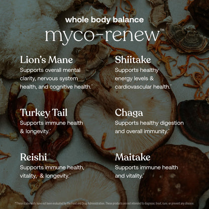 True Grace Mushroom Myco-Renew Blend Daily Immune Support - 120 Count Capsules - Organic