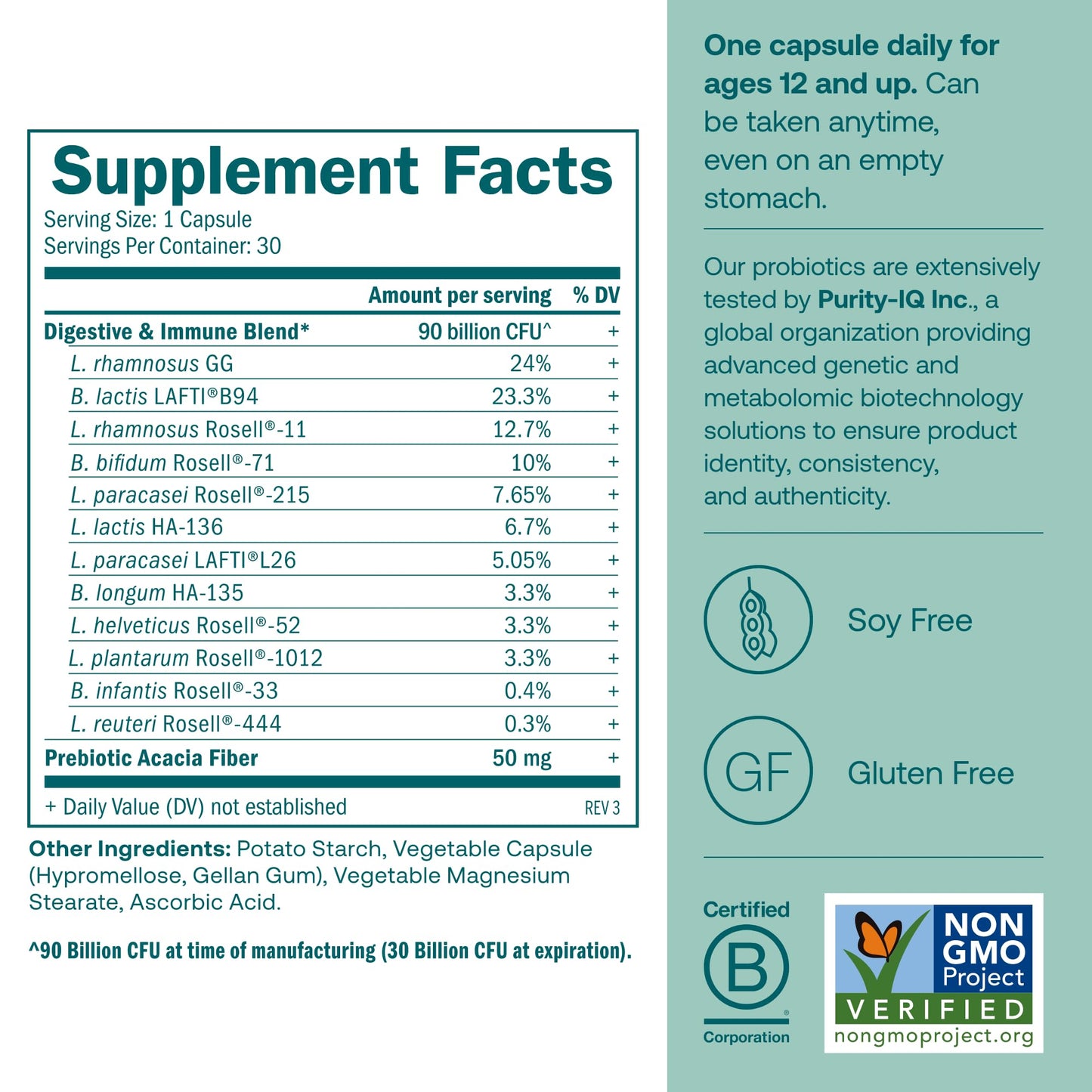 True Grace One Daily Probiotic – 30 Veg Capsules, 90B CFU, Gut & Immune Support