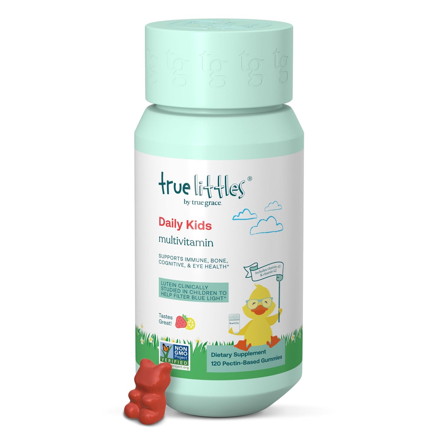 True Grace True Littles Daily Kids Multi - 120 Pectin Gummies | Immune, Cognitive, Bone & Eye Support