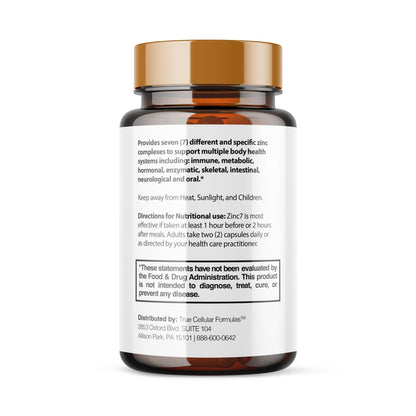 Zinc7 Daily Immune Support (50mg) — Triple Action Zinc Complex | True Cellular Formulas