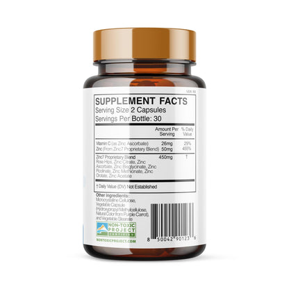 Zinc7 Daily Immune Support (50mg) — Triple Action Zinc Complex | True Cellular Formulas