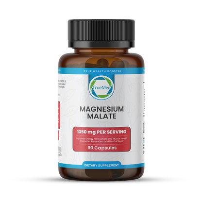 TrueMed Magnesium Malate 1350 mg – 90 Capsules | High Bioavailability, Muscle Function