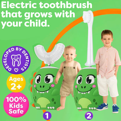 Trueocity Kids U Shape Electric Toothbrush 360-Degree Silicone U-Head (Ages 2-7)