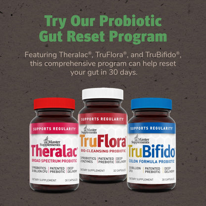 TruFlora Master Supplements – Probiotic & Enzyme Blend for Gut Health & Energy (64 Servings, Gluten Free)