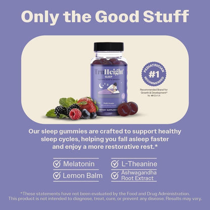 TruHeight Sleep Gummies for Kids & Teens – Natural Melatonin, Ashwagandha & L-Theanine