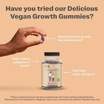 TruHeight Growth Gummies (Grape) – Natural Growth Support for Kids & Teens