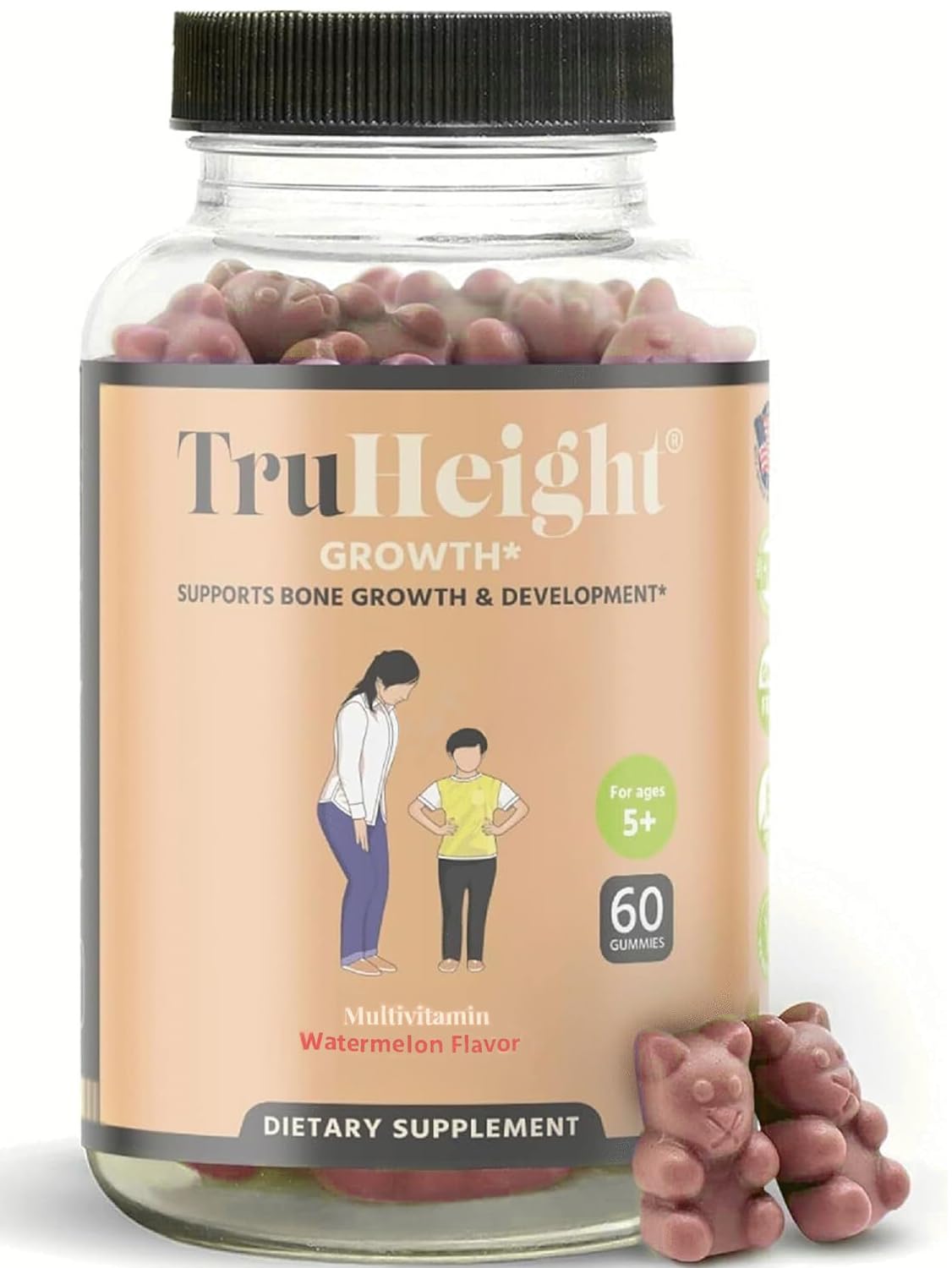 TruHeight Growth Gummies (Watermelon) – Natural Growth Support for Kids & Teens