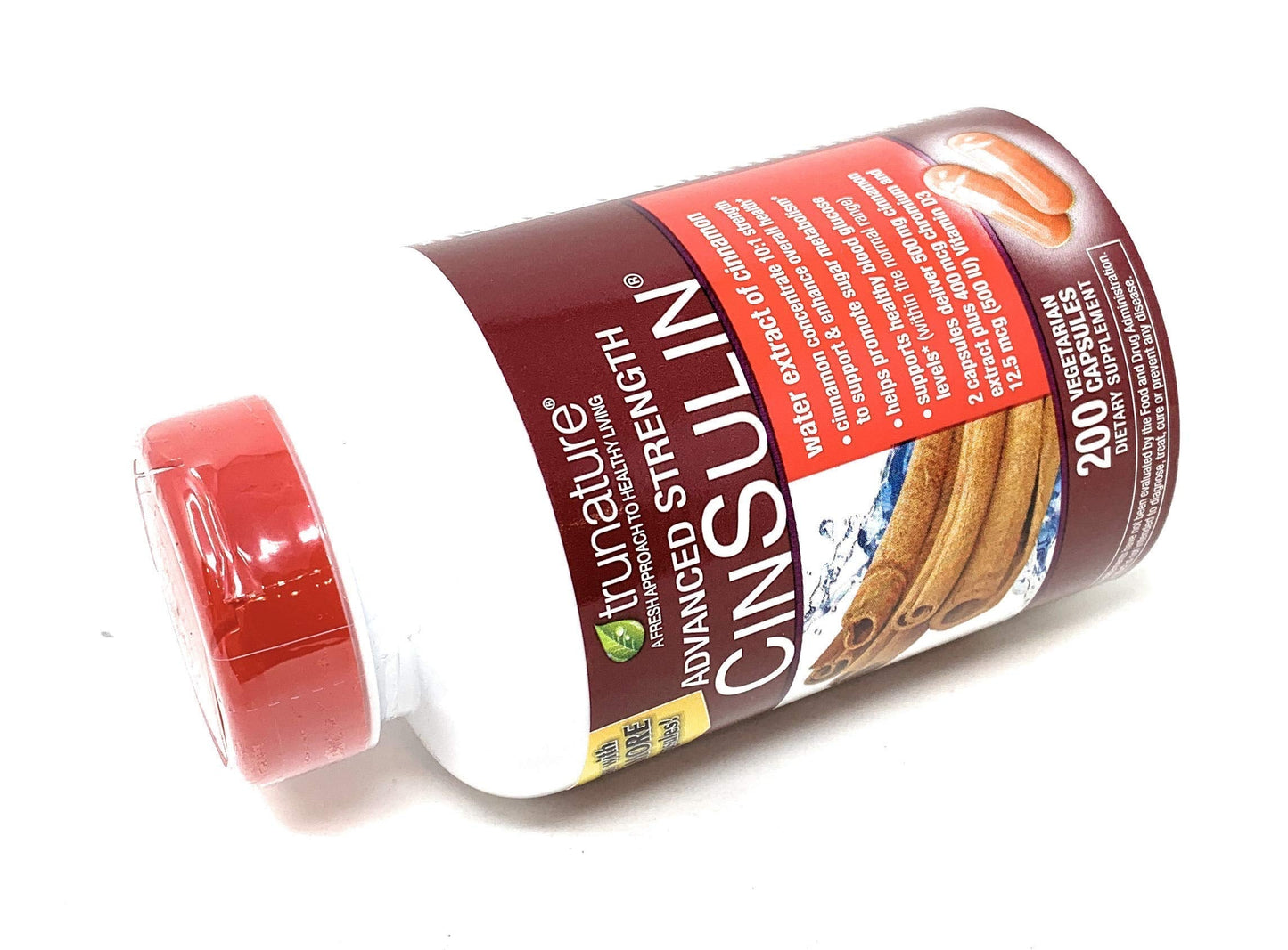 TruNature CinSulin 500 mg – Advanced Strength, 2 Bottles (400 Vegetarian Capsules Total)