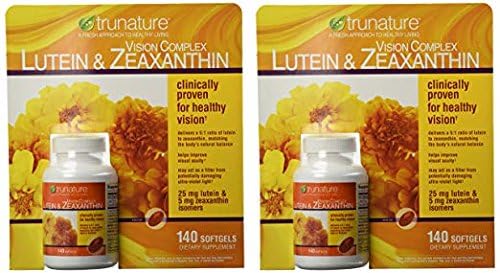 Trunature Vision Complex Lutein & Zeaxanthin Supplement, 140 Count (2 Packs) – Soy Free, Smaller Softgels