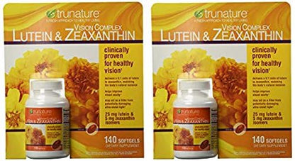 Trunature Vision Complex Lutein & Zeaxanthin Supplement, 140 Count (2 Packs) – Soy Free, Smaller Softgels