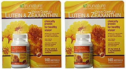 Trunature Vision Complex Lutein & Zeaxanthin Supplement, 140 Count (2 Packs) – Soy Free, Smaller Softgels