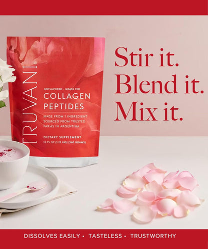 Truvani Hydrolyzed Collagen Peptides – Unflavored, 28 Servings, 20g Grass-Fed Collagen | Dairy & Gluten Free
