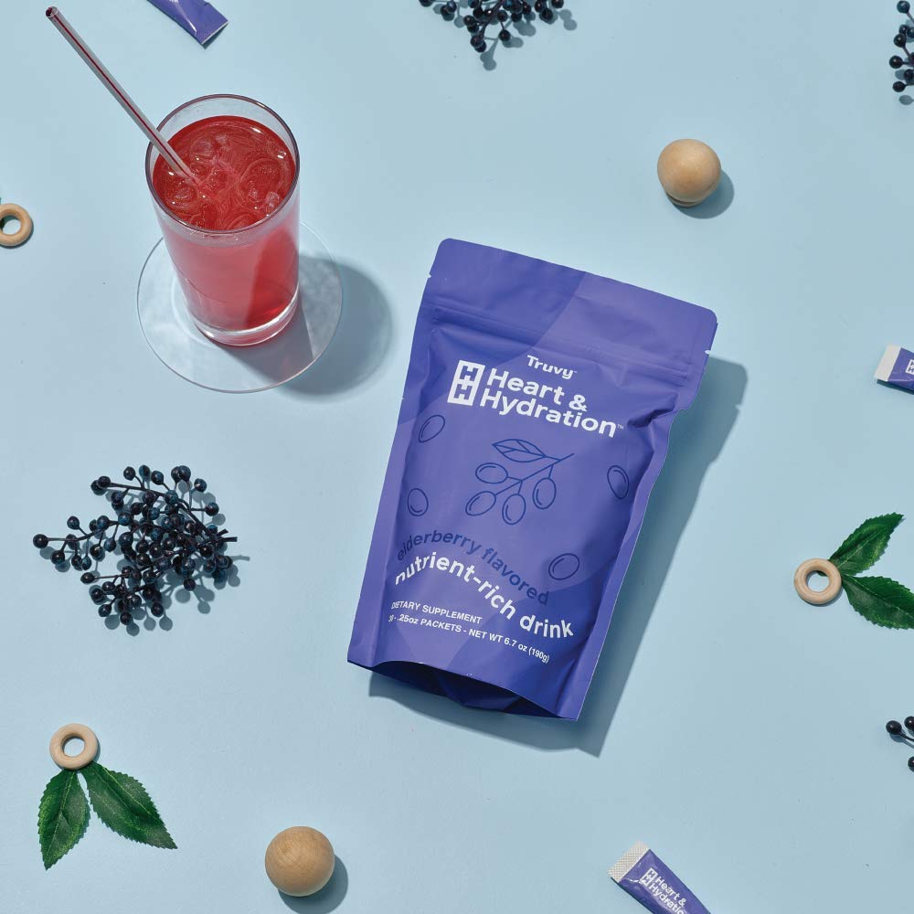 Truvy Heart & Hydration - Elderberry | Sugar-Free Electrolyte Drink