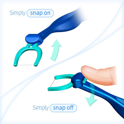 T.Smile NoFuss Dental Flosser Kit – 5-Inch Handle & 100 Refills (Fluoride Free)