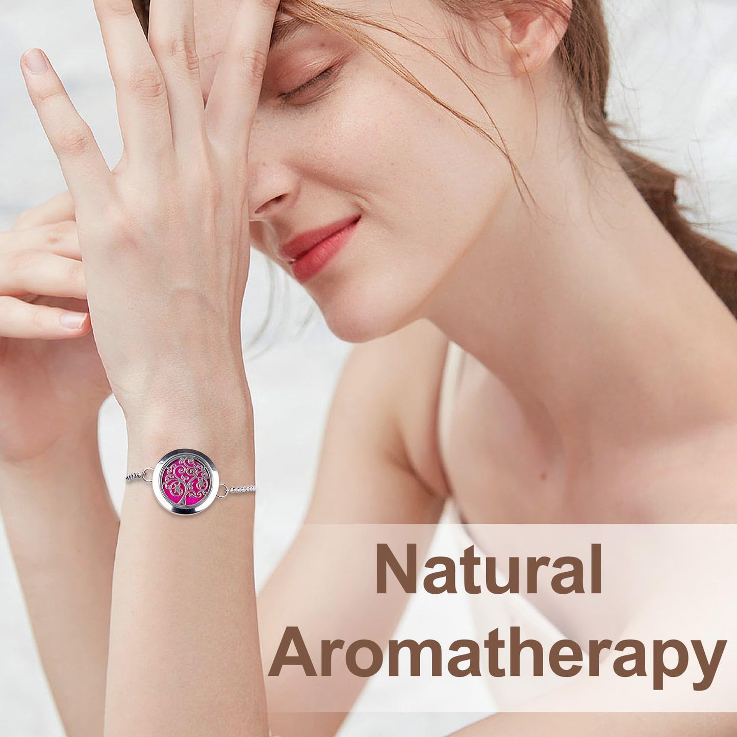 ttstar Essential Oil Diffuser Bracelet - Stainless Steel Aromatherapy Locket Gift Set