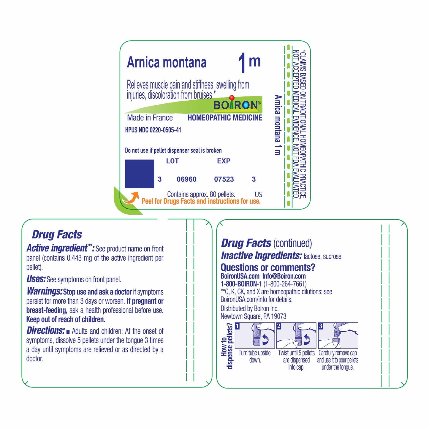 Boiron Arnica Montana 1M Pellets – Muscle Pain, Stiffness & Bruises (80 Pellets)