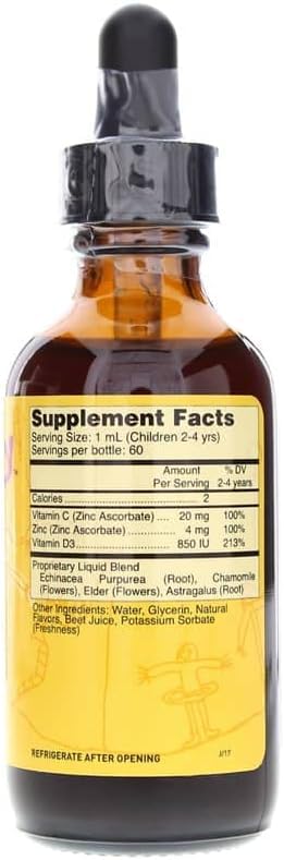 Systemic Formulas TUFF PLAY Kids Immune Support Supplement 2 Fl Oz – Vitamin C, D3 & Zinc #530