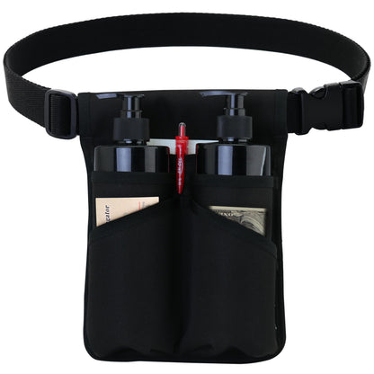 Tuhaoge Massage Bottle Bag for 2 Bottles - Oil & Lotion Holster TH-XJ-2 Black