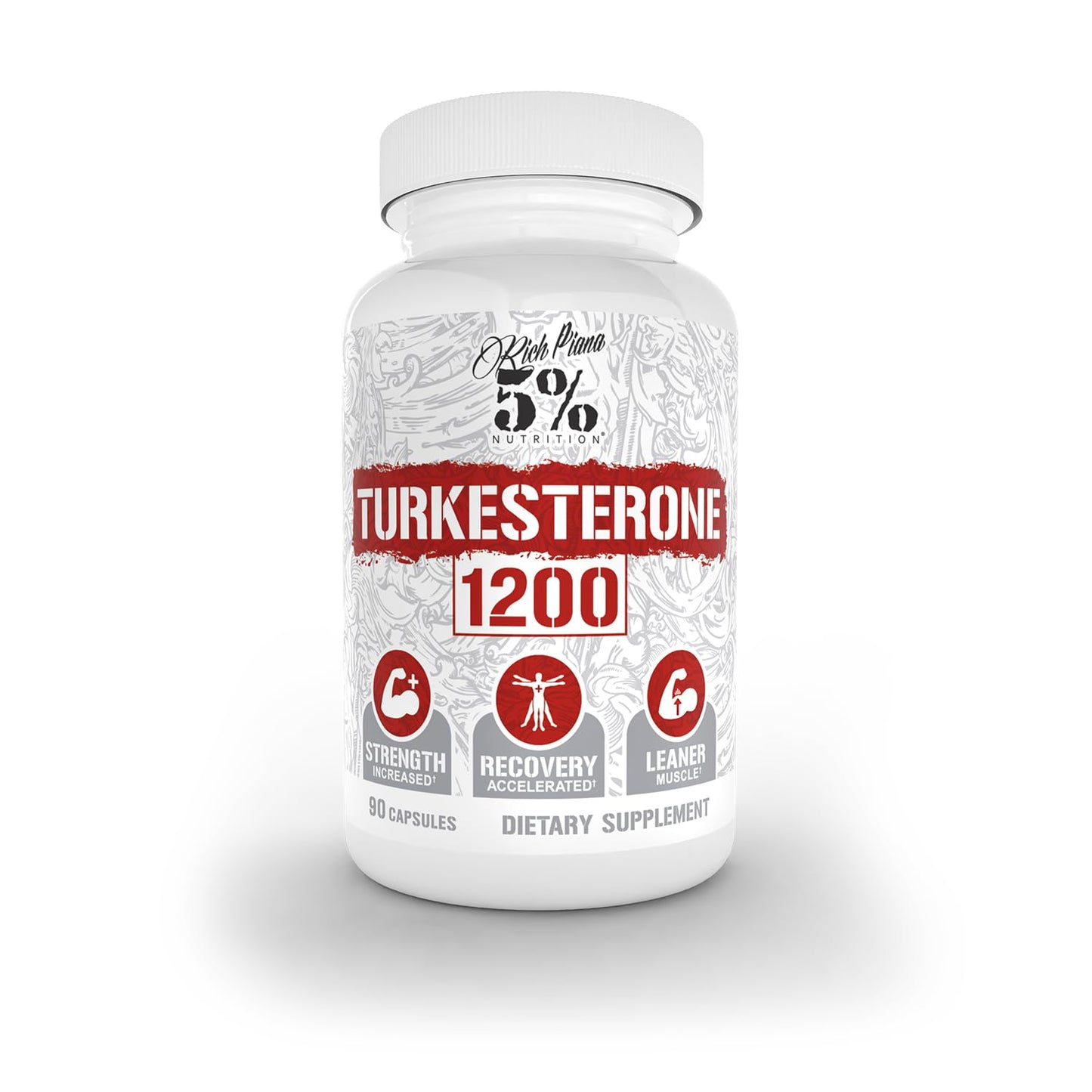 5% Nutrition Turkesterone 1200mg | Max Purity & Absorption | Complexed with Astragin, Cyclodextrin & Naringin | 90 Capsules (1 Month Supply)