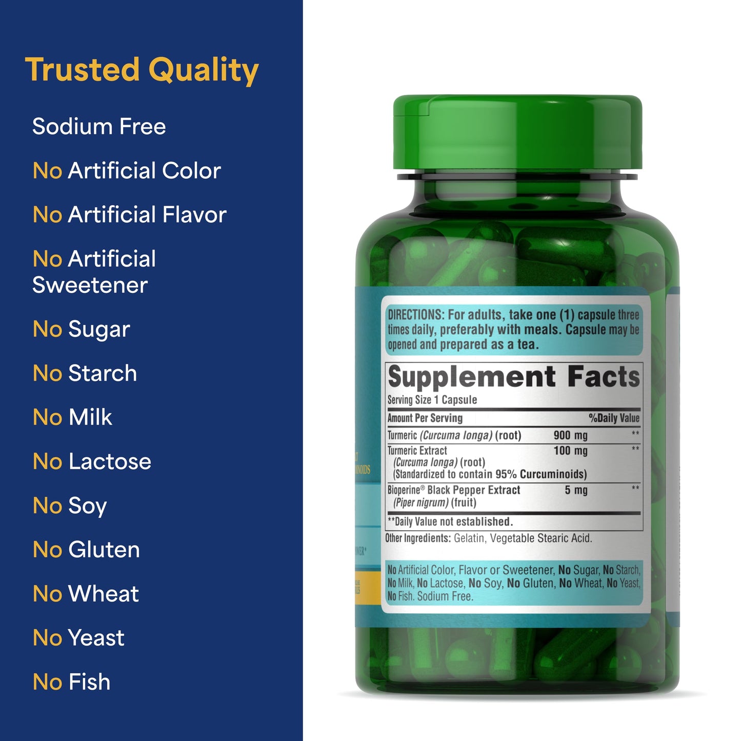 Puritan's Pride Turmeric Curcumin 1000mg – 120 Rapid Release Capsules