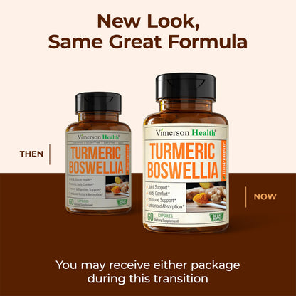 Vimerson Health Turmeric Curcumin with Boswellia Serrata & Ginger – 95% Curcuminoids, BioPerine, 2-Pack