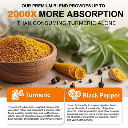Turmeric & Ginger 1500mg – Curcumin with BioPerine for Joint Pain