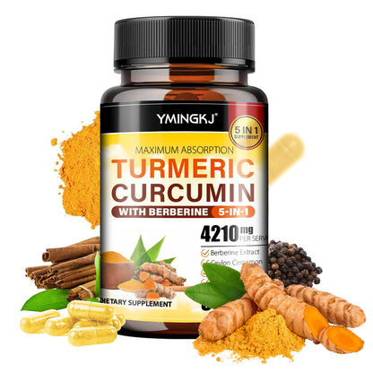Turmeric Curcumin with Black Pepper & Ginger – Berberine & Ceylon Cinnamon | 60 Capsules